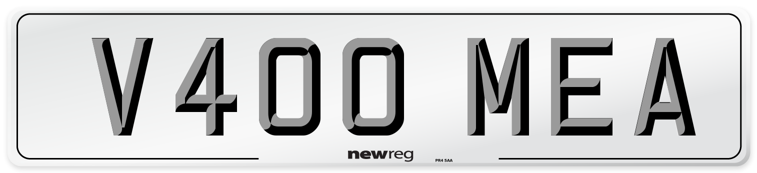 V400 MEA Number Plate from New Reg